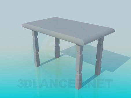 3d model mesa de madera - vista previa