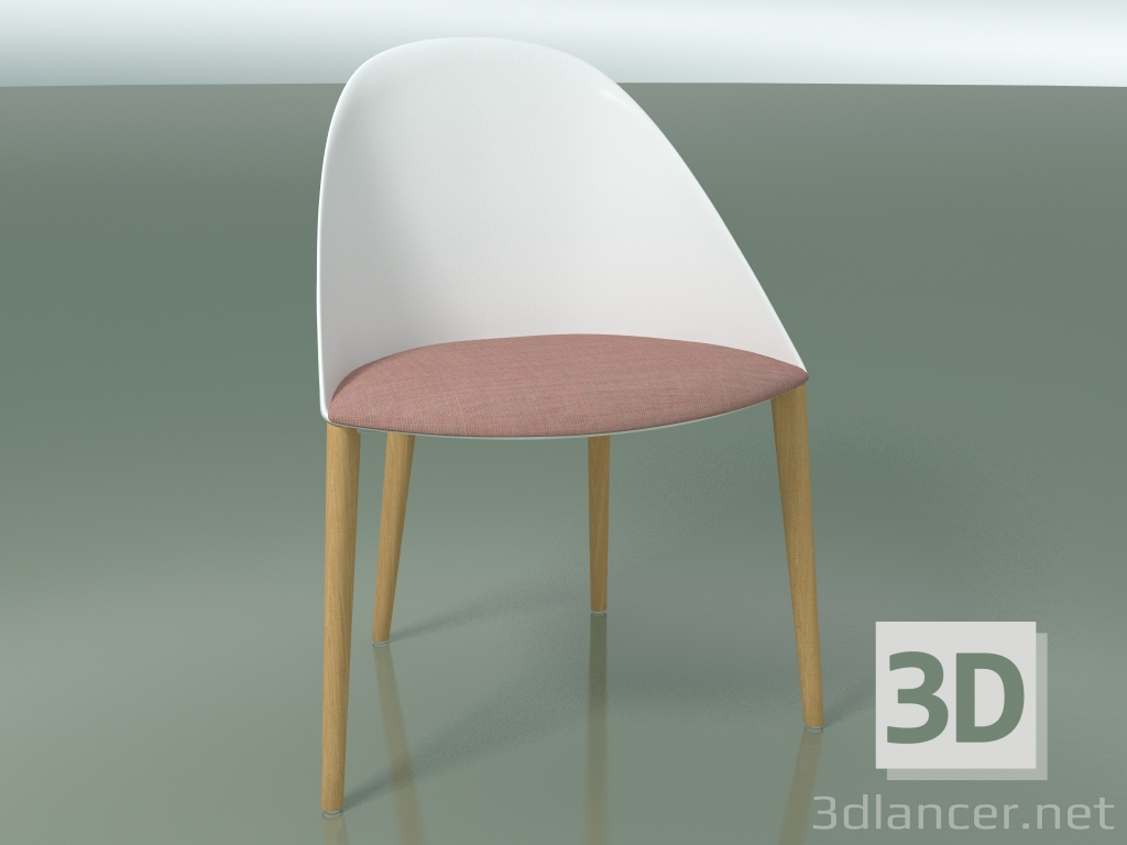 modello 3D Sedia 2205 (4 gambe in legno, con cuscino, polipropilene PC00001, rovere naturale) - anteprima