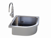 Kitchen sink with a tap