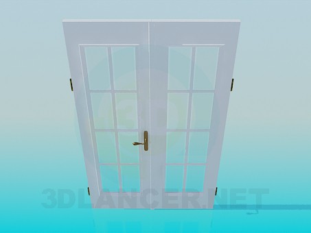 3d model Double door with glass - preview 3d model Double door with glass - preview