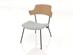 Strain low chair with armrests and soft seat h77