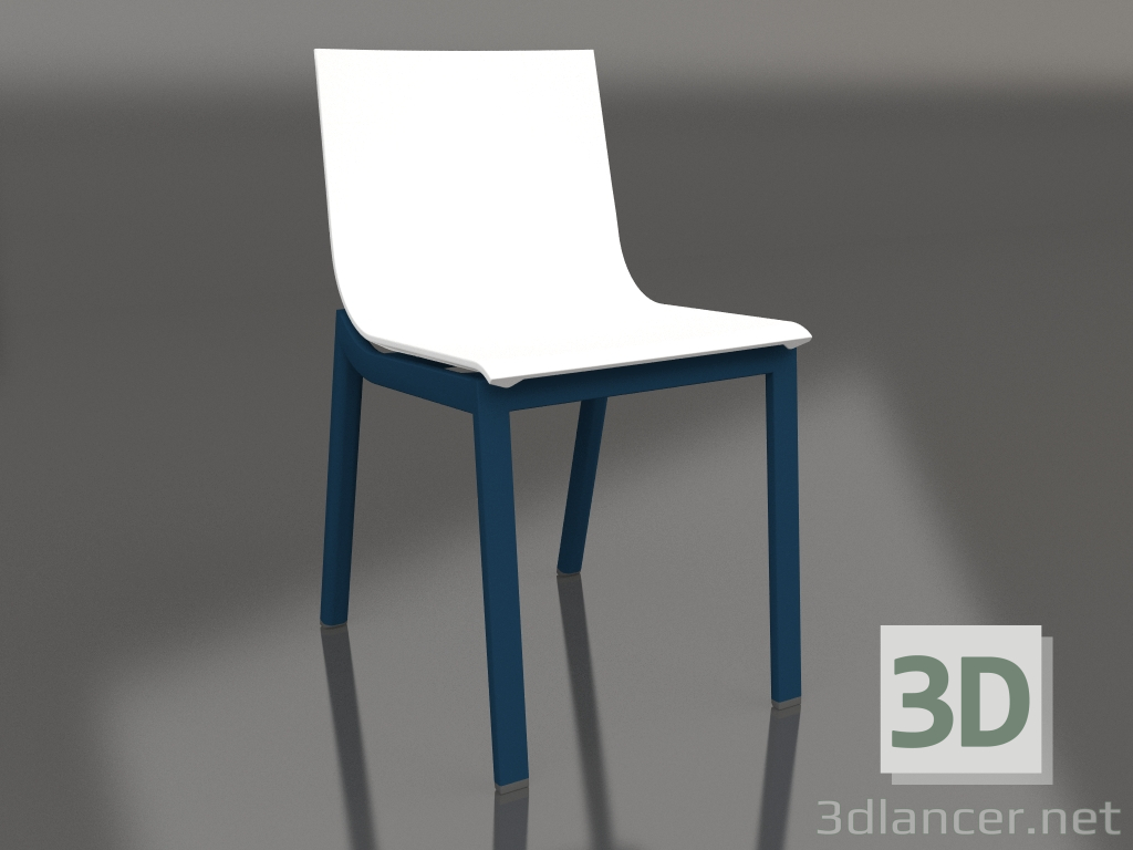 3d model Dining chair model 4 (Grey blue) - preview