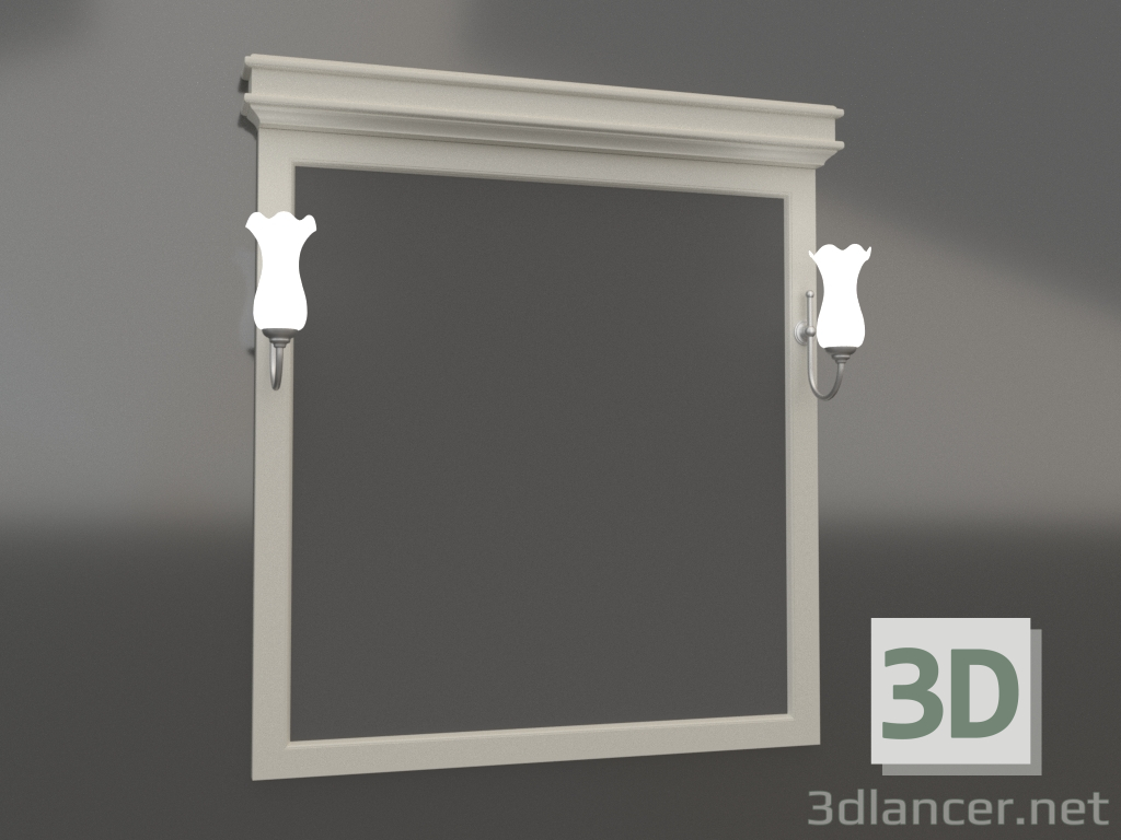 3d model Borghese Mirror 85 (ivory) - preview 3d model Borghese Mirror 85 (ivory) - preview