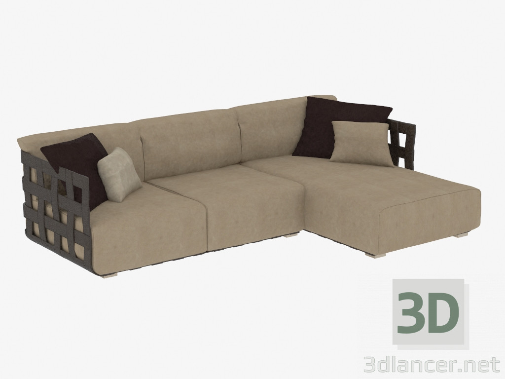 3D modeli Köşeli kanepe Üçlü Örgülü (272х181х69) - önizleme