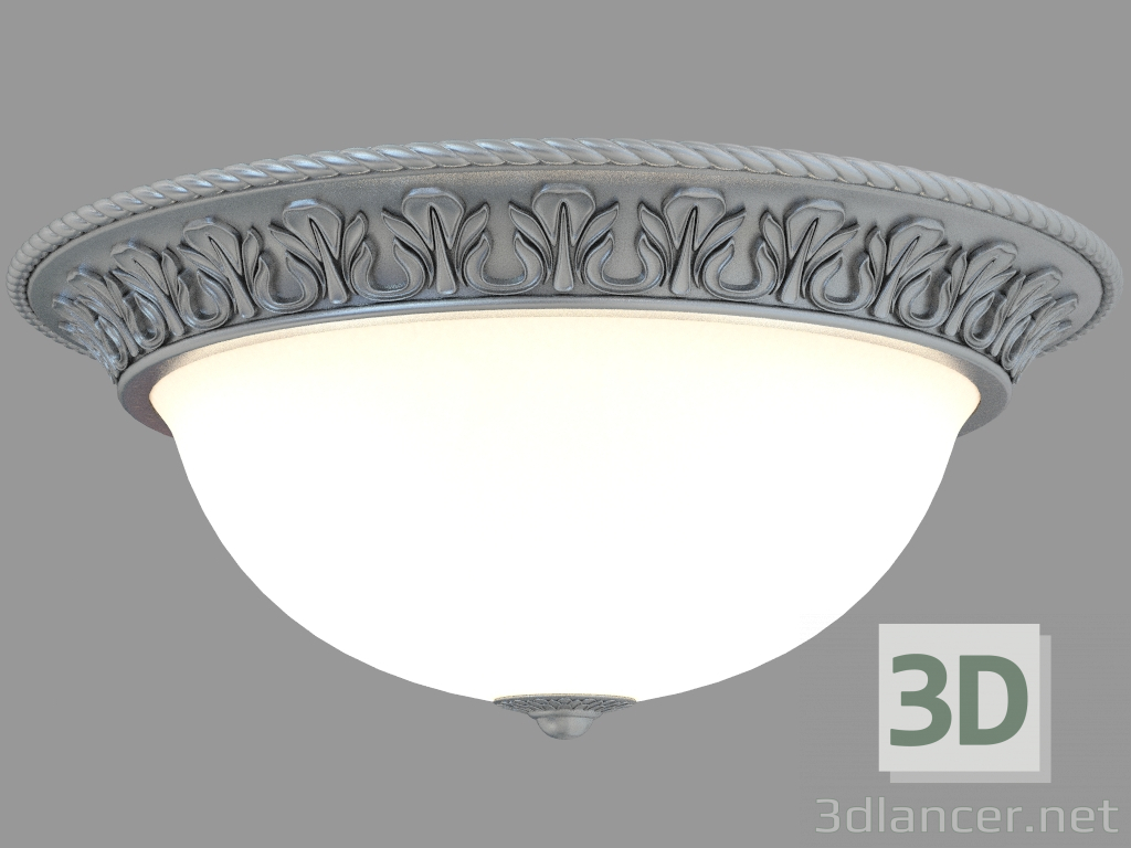 modello 3D luce di soffitto con una bolla di vetro (C110154 3-40) - anteprima