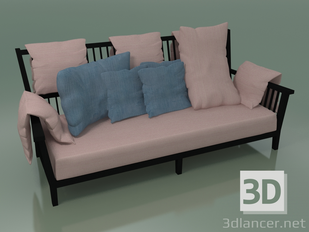 3D Modell Sofa (03, Schwarz) - Vorschau