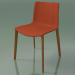 Modelo 3d Cadeira 0329 (4 pernas de madeira, com acabamento na frente, efeito teca) - preview