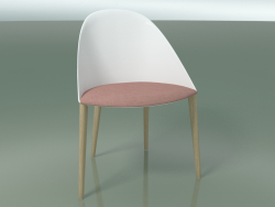 Stuhl 2205 (4 Holzbeine, mit Kissen, Polypropylen PC00001, gebleichte Eiche)