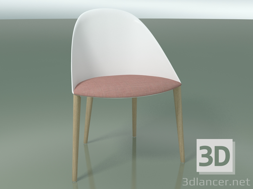 3d model Chair 2205 (4 wooden legs, with a pillow, polypropylene PC00001, bleached oak) - preview