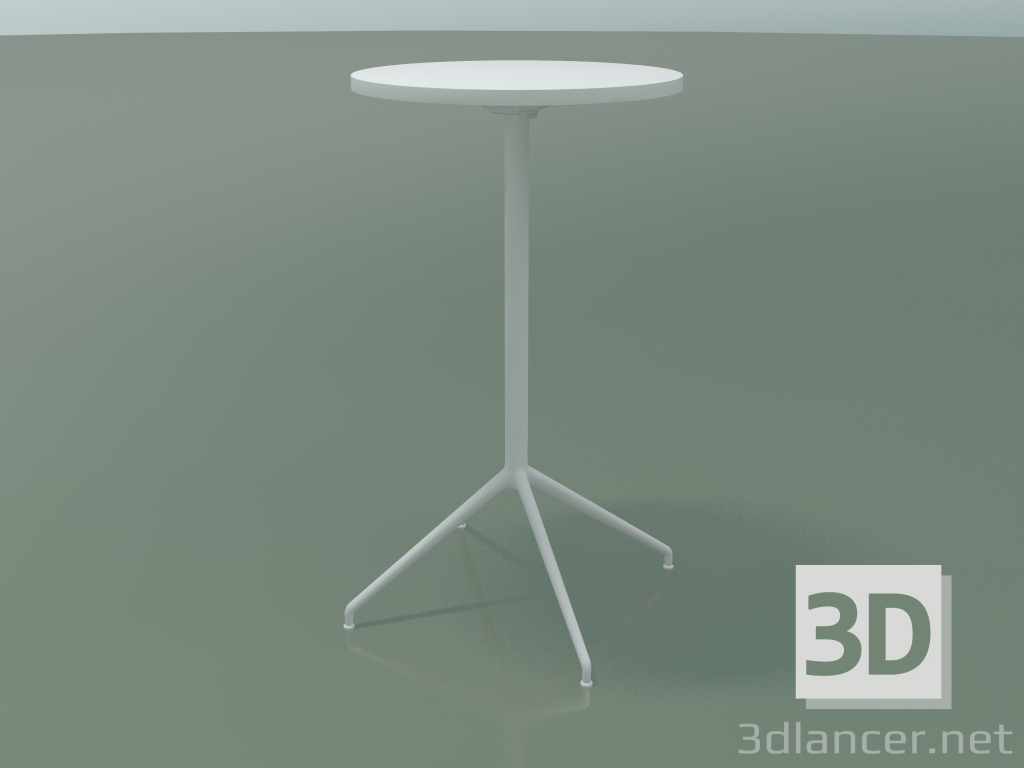modello 3D Tavolo rotondo 5716, 5733 (H 105 - Ø59 cm, aperto, Bianco, V12) - anteprima