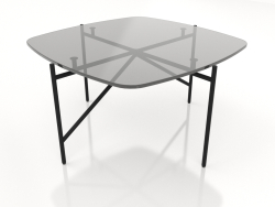 Table basse 70x70 avec plateau en verre