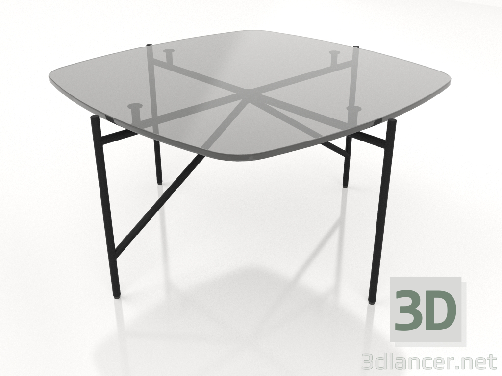 modello 3D Tavolo basso 70x70 con piano in vetro - anteprima