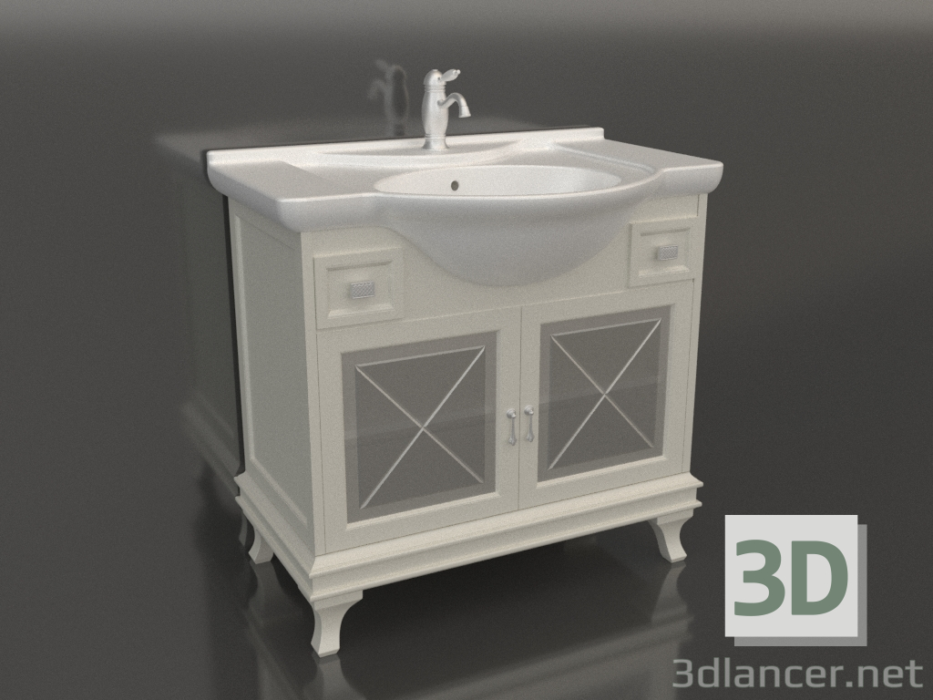3d model Borghi 85 sideboard (ivory) - preview