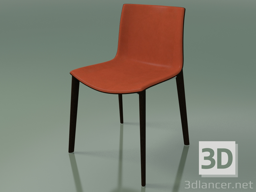 3D Modell Stuhl 0329 (4 Holzbeine, mit Polsterung vorne, Wenge) - Vorschau