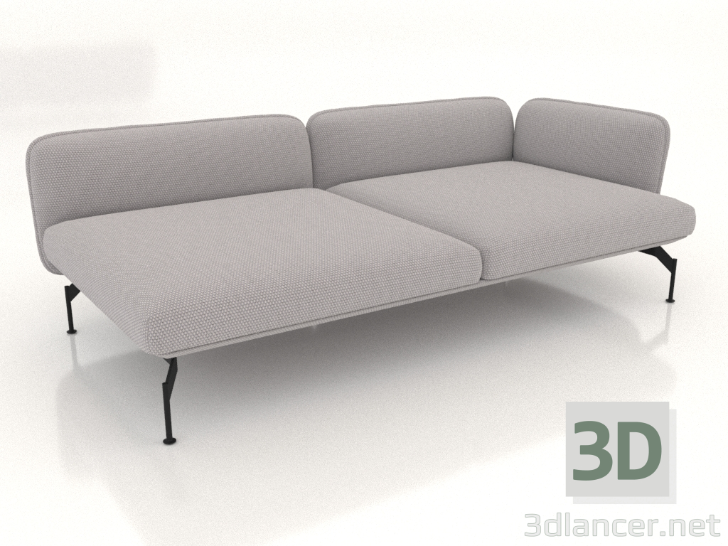 3D modeli 2,5 kişilik derin kanepe modülü, sağda 85 kol dayanağı ile - önizleme