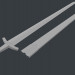 3d model Slavian lowpoly de espada - vista previa