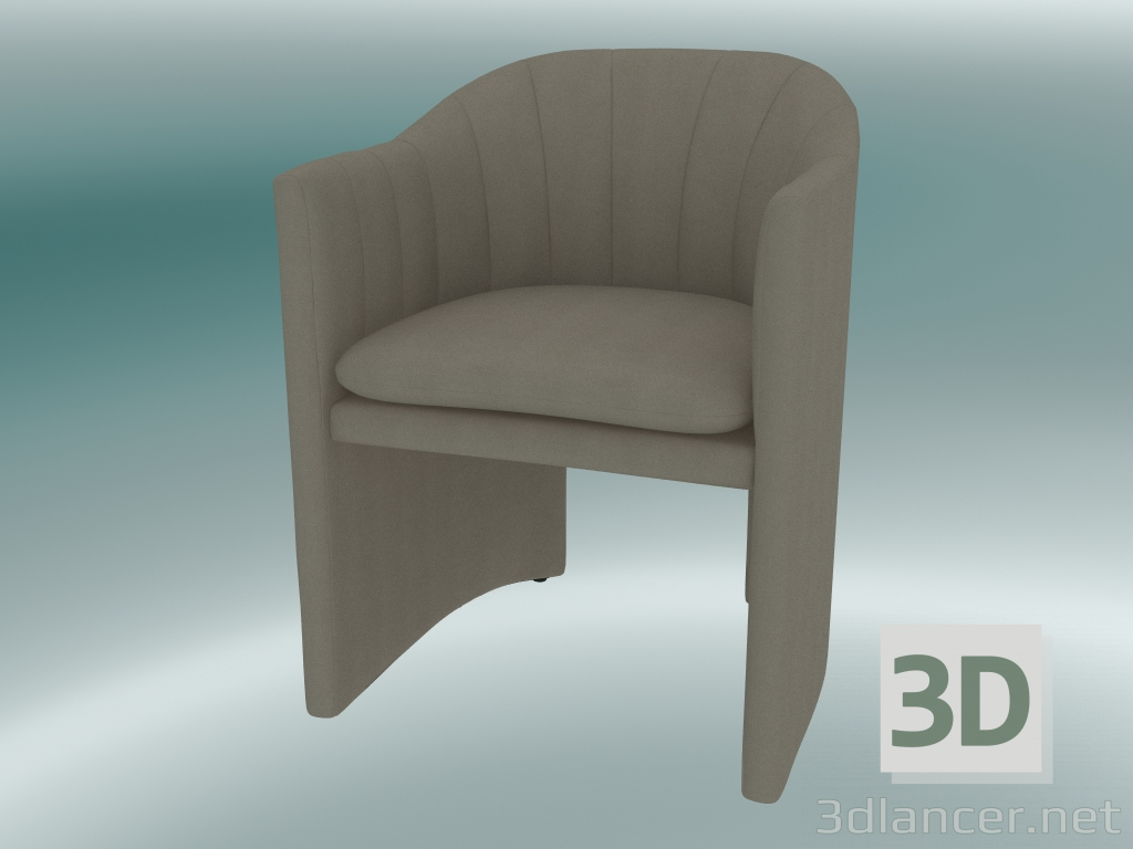 3d model Dining chair, office Loafer (SC24, H 79cm, 57x59cm, Velvet 13 Ivory) - preview