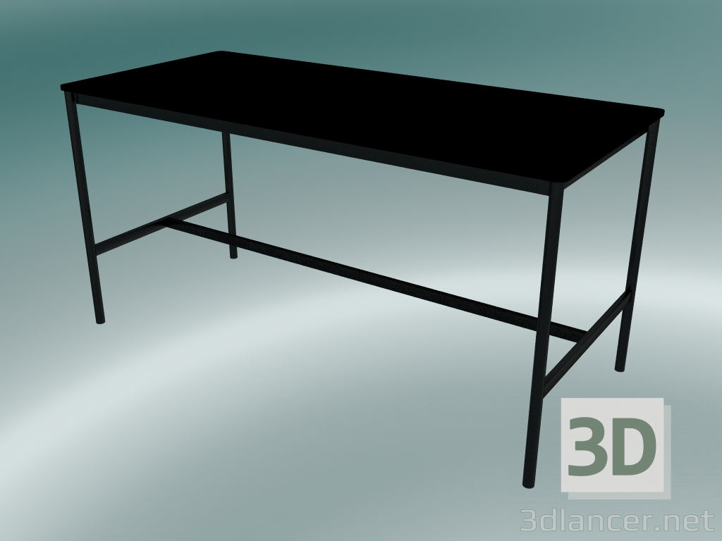 3D Modell Rechteckiger Tisch Base High 85x190x95 (Schwarz) - Vorschau