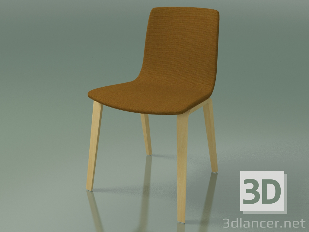 modello 3D Sedia 3955 (4 gambe in legno, imbottita, betulla naturale) - anteprima