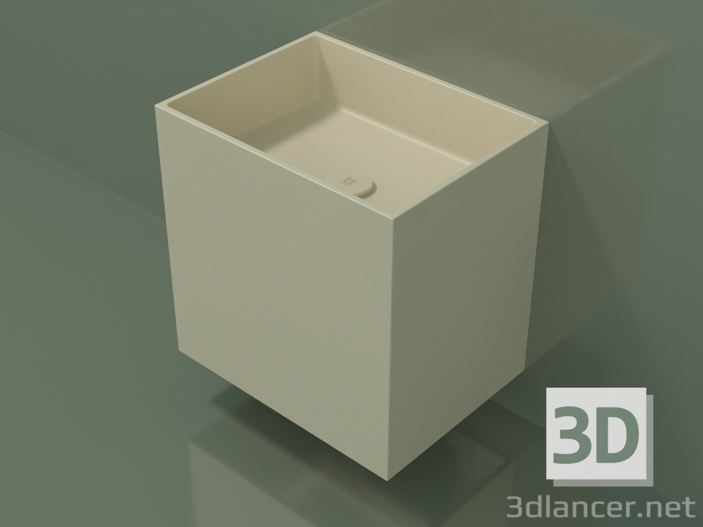 3D modeli Duvara monte lavabo (02UN23101, Bone C39, L 48, P 36, H 48 cm) - önizleme