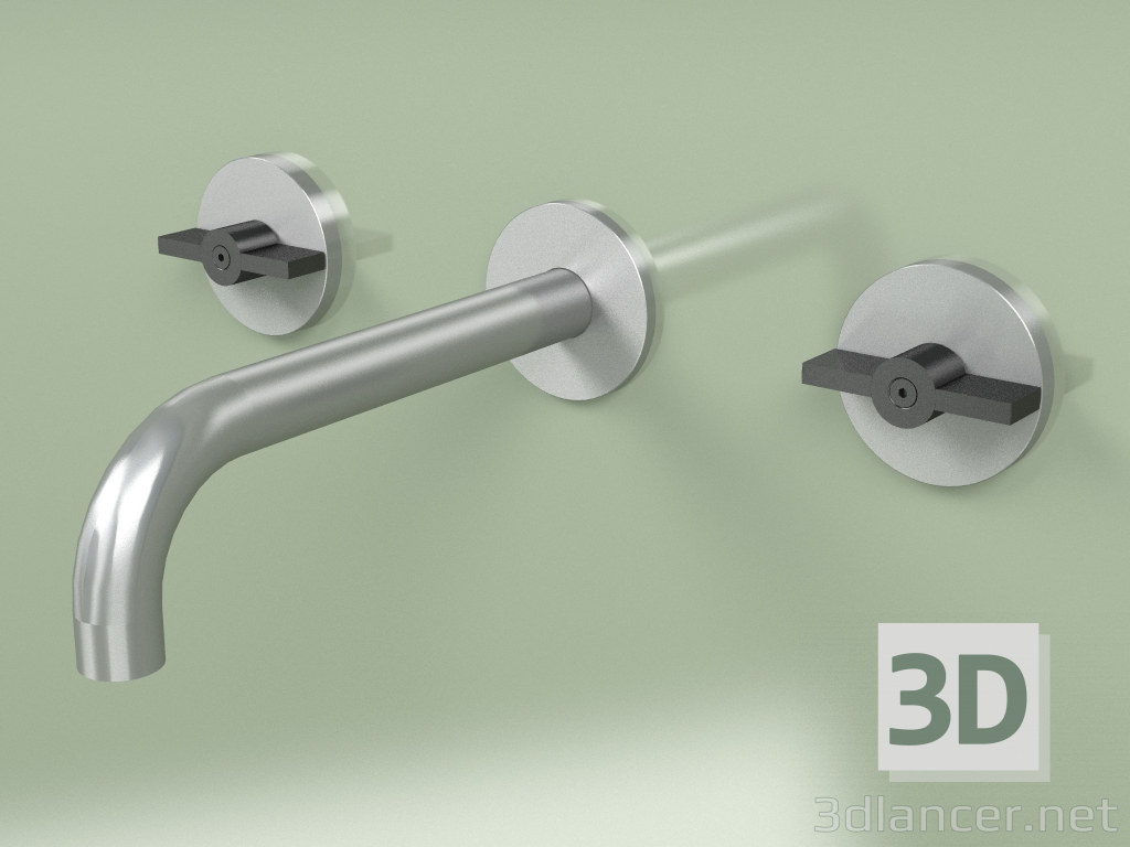 modello 3D Set da parete di 2 miscelatori separati con bocca (19 10 V, AS-ON) - anteprima