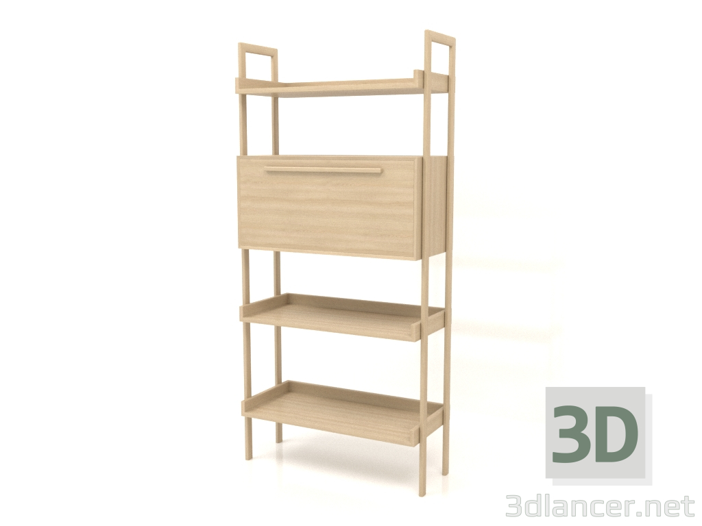 3d model Rack ST 03 (con mueble) (900x400x1900, blanco madera) - vista previa