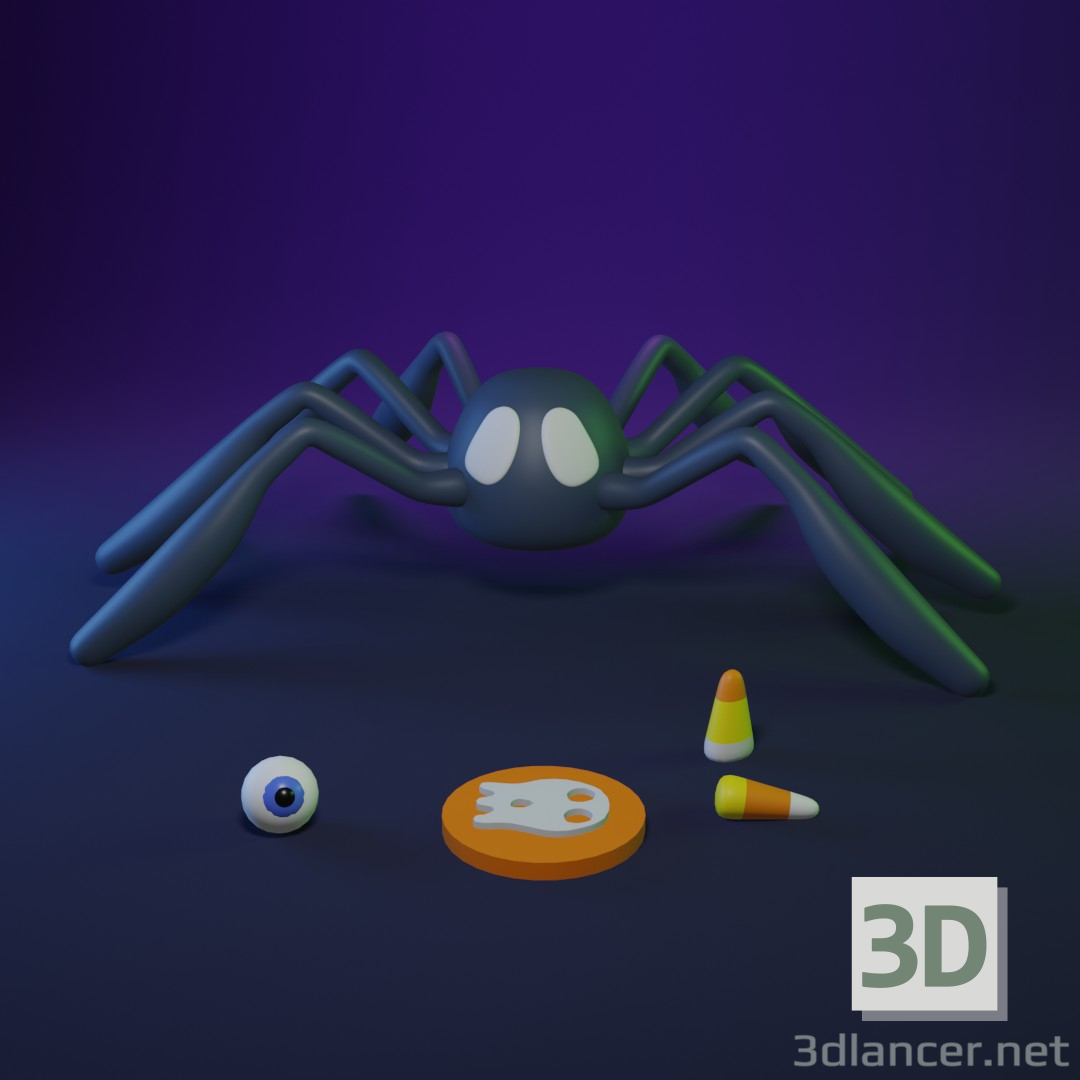 3d model spider - preview