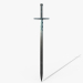 3d knight sword model buy - render
