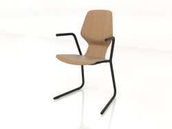 Chair on cantilever legs D25 mm with armrests