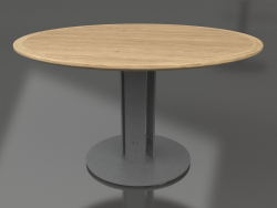 डाइनिंग टेबल Ø130 (एन्थ्रेसाइट, इरोको लकड़ी)