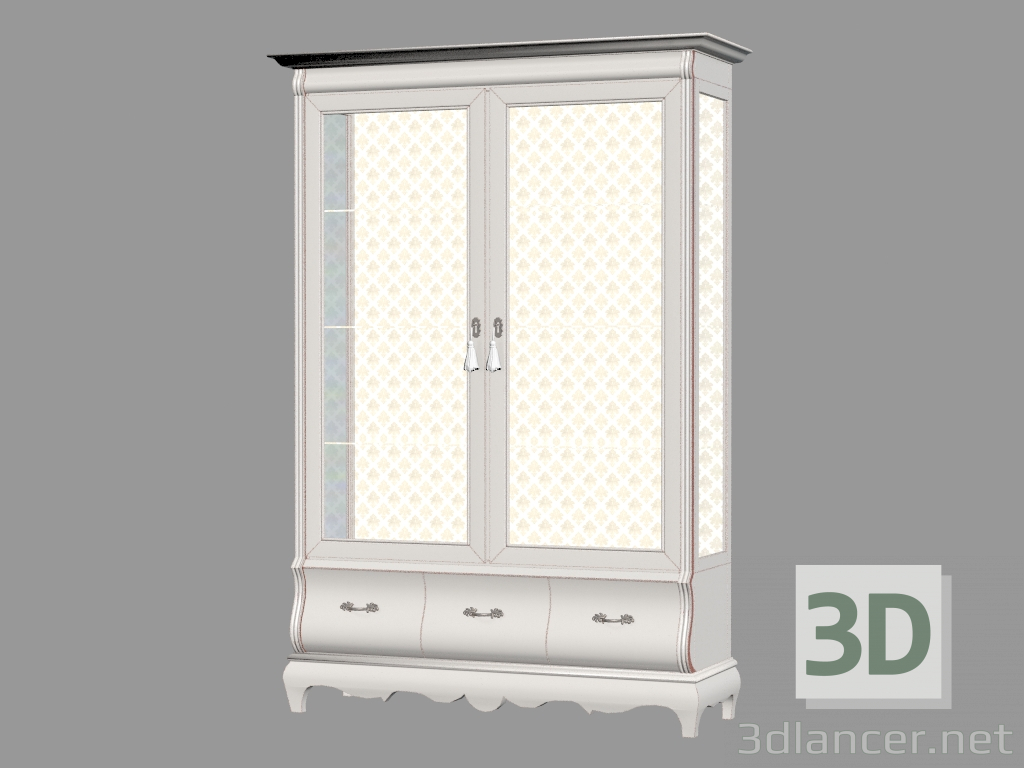 3d model Two-door showcase with three drawers MD401 - preview