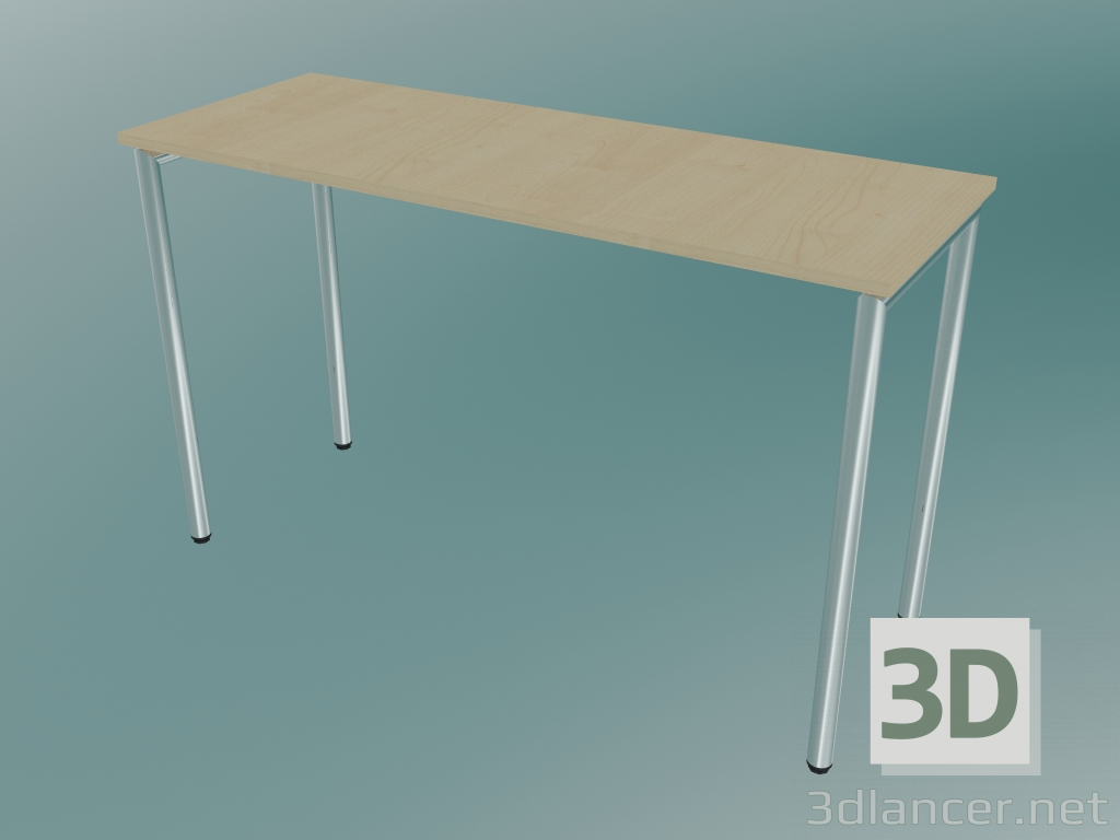 modello 3D Tavolo rettangolare con gambe tonde (1200x450mm) - anteprima
