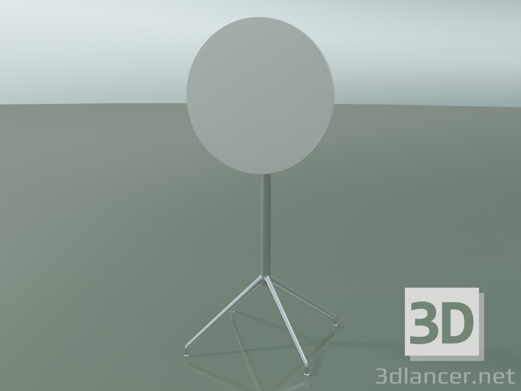 3D Modell Runder Tisch 5716, 5733 (H 105 - Ø59 cm, gefaltet, weiß, LU1) - Vorschau