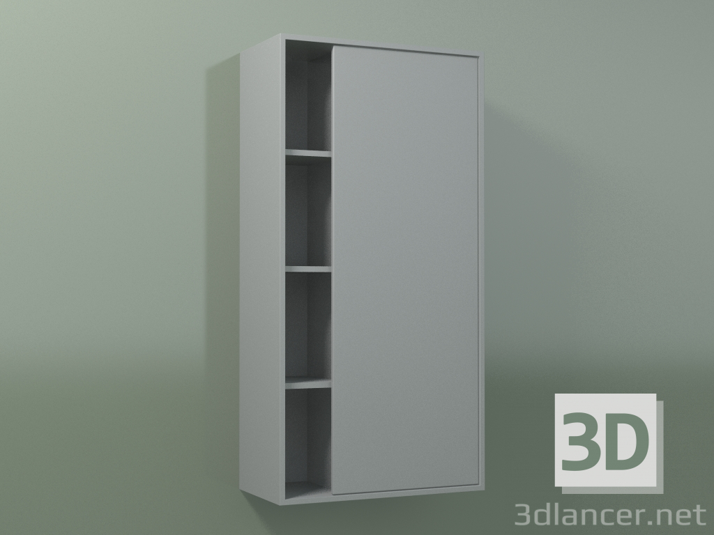 3D Modell Wandschrank mit 1 rechten Tür (8CUCCCD01, Silbergrau C35, L 48, P 24, H 96 cm) - Vorschau