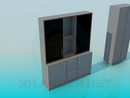 3d модель Комплект мебели для офиса – превью 3d модель Комплект мебели для офиса – превью
