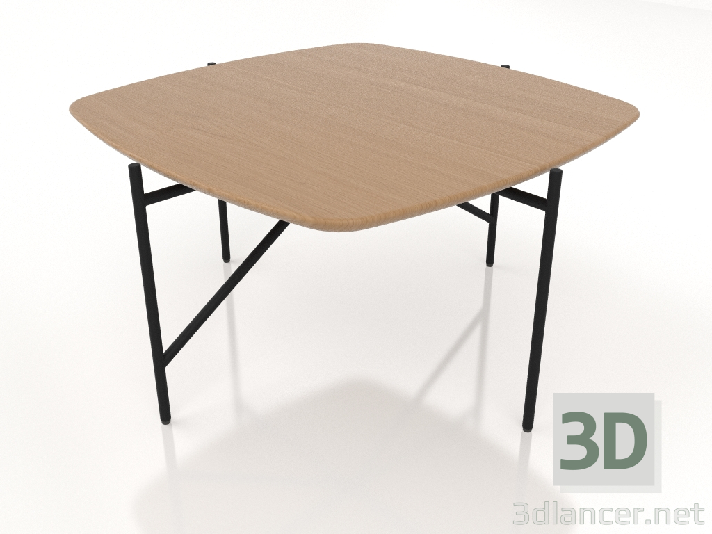 3d model Low table 70x70 with a wooden table top - preview