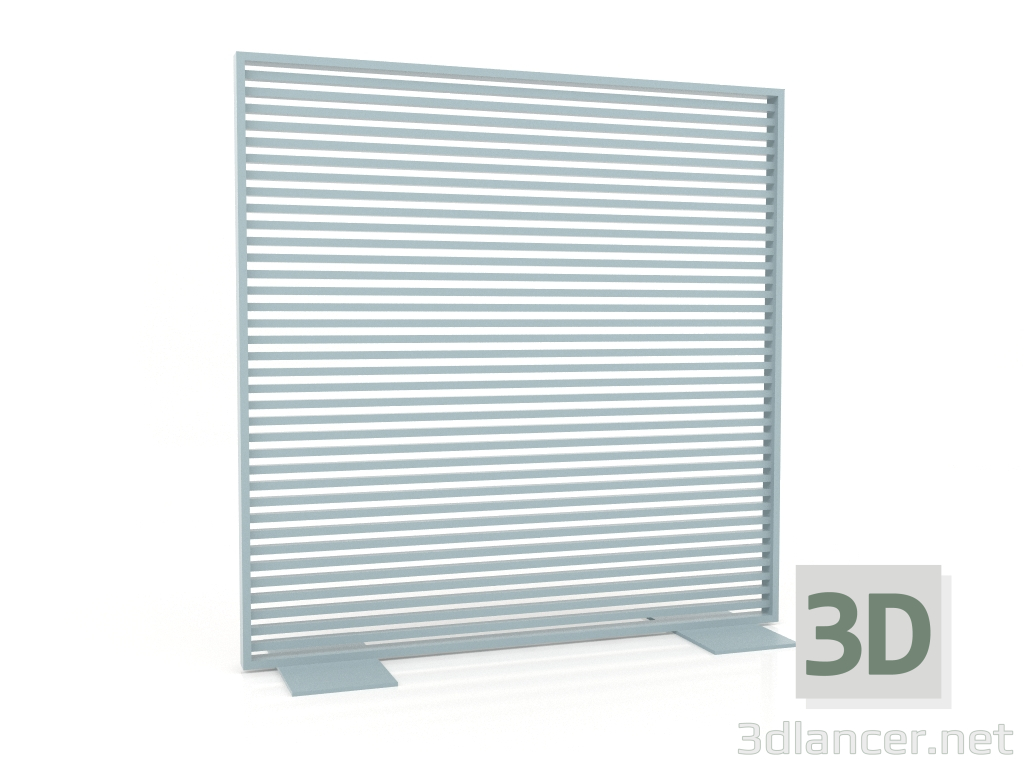 3D Modell Aluminiumtrennwand 150x150 (Blaugrau) - Vorschau
