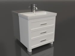 Mobile con lavello Vegas 80 3 cassetti (bianco lucido)