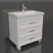 3d model Cabinet with sink Vegas 80 3 drawers (white glossy) - preview