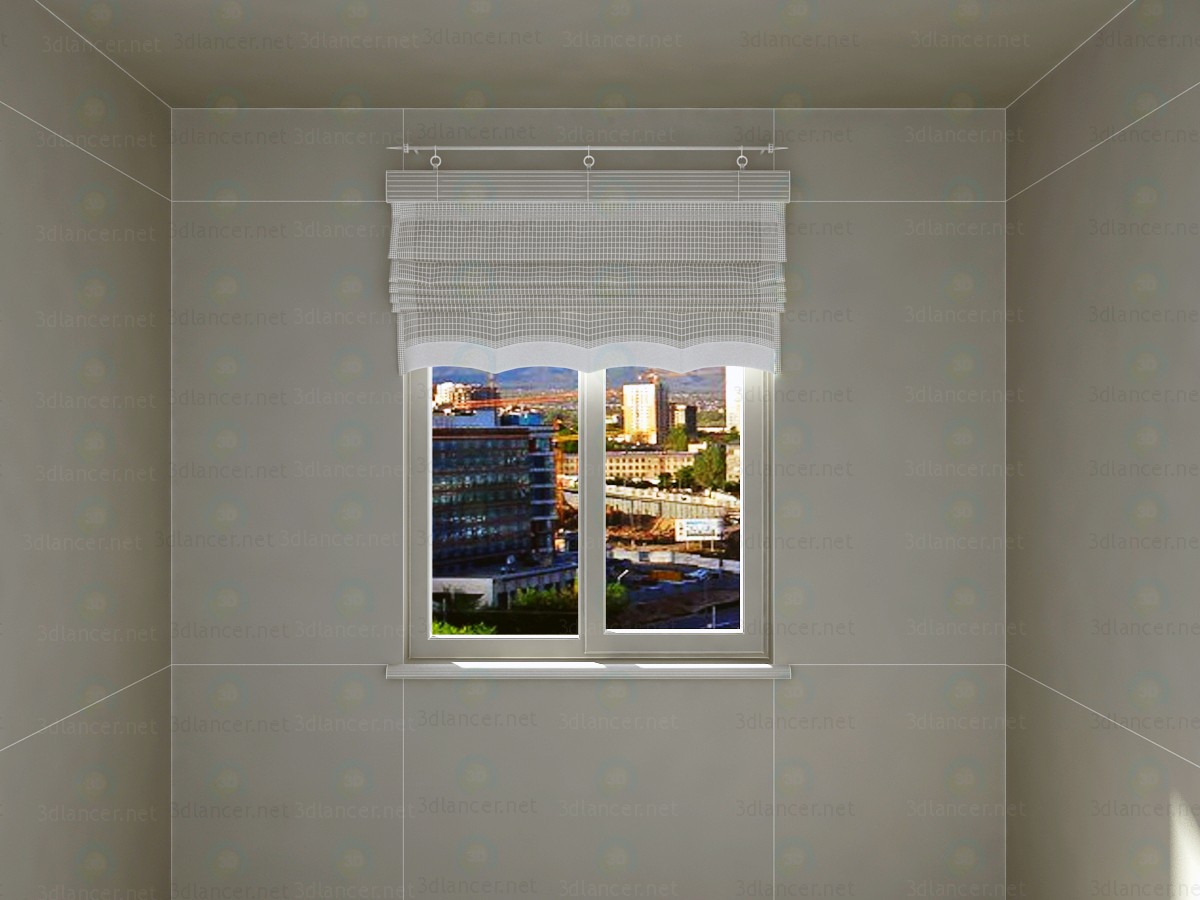 Cortina romana negra 3D modelo Compro - render Cortina romana negra 3D modelo Compro - render