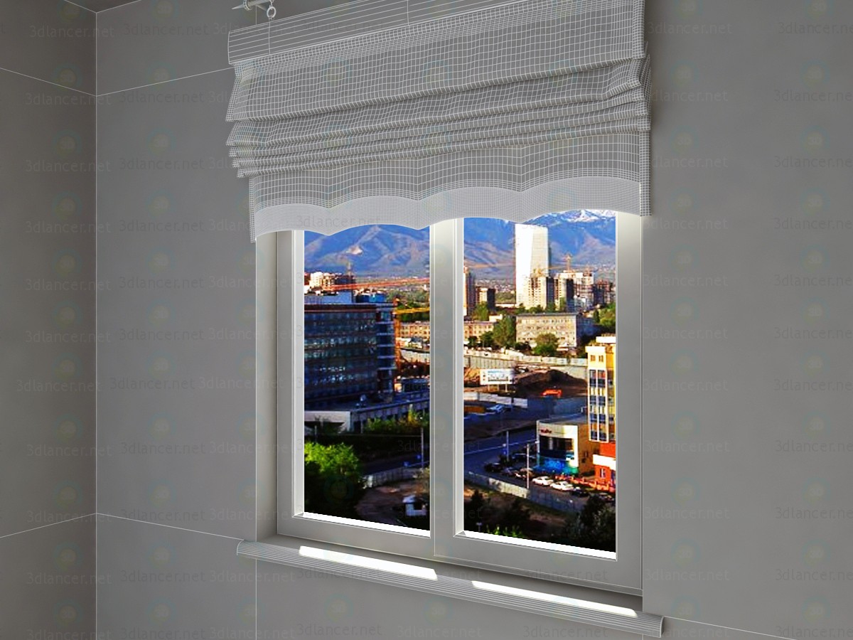 Cortina romana negra 3D modelo Compro - render Cortina romana negra 3D modelo Compro - render