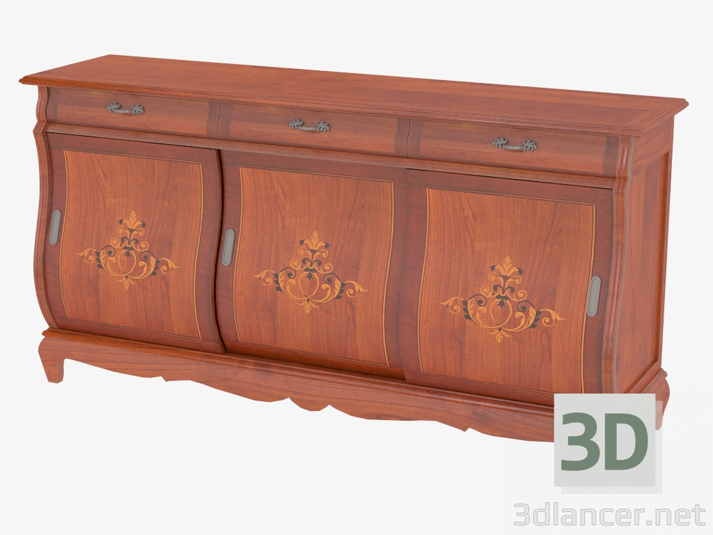 3d model Three-door buffet with three drawers MD402 - preview
