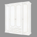 3d model 4-door wardrobe with drawers (2124x2330x685) - preview