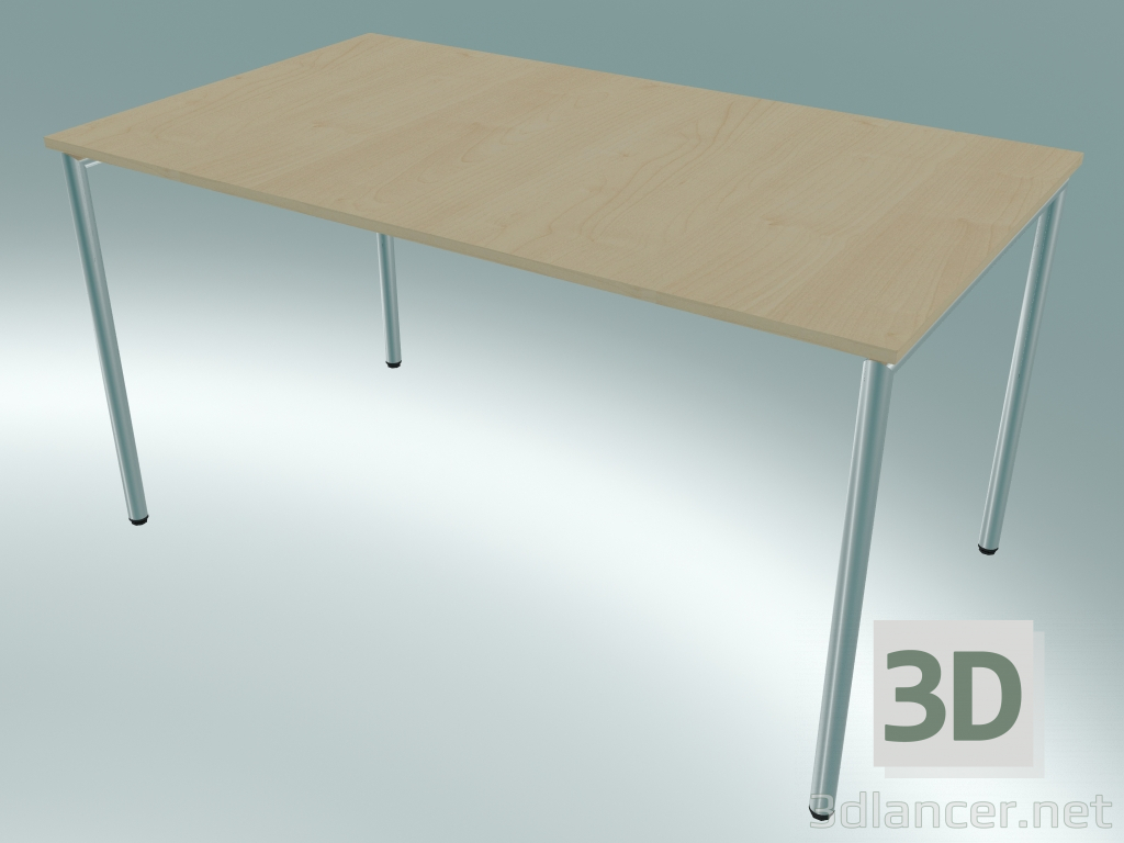 3d model Rectangular table with round legs (1400x800mm) - preview