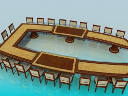 Ein Tisch für Besprechungen