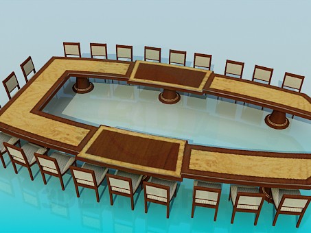 modèle 3D Une table pour les réunions - preview