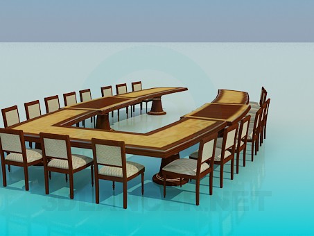 modelo 3D Una mesa para reuniones - escuchar modelo 3D Una mesa para reuniones - escuchar