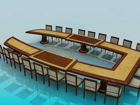 modelo 3D Una mesa para reuniones - escuchar modelo 3D Una mesa para reuniones - escuchar