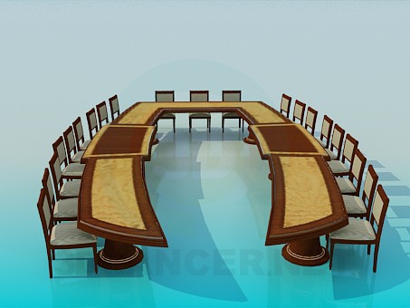 modelo 3D Una mesa para reuniones - escuchar modelo 3D Una mesa para reuniones - escuchar