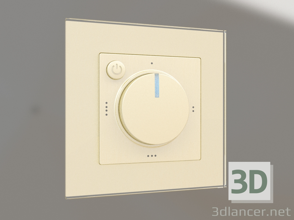 3d model Electromechanical thermostat for underfloor heating (corrugated champagne) - preview